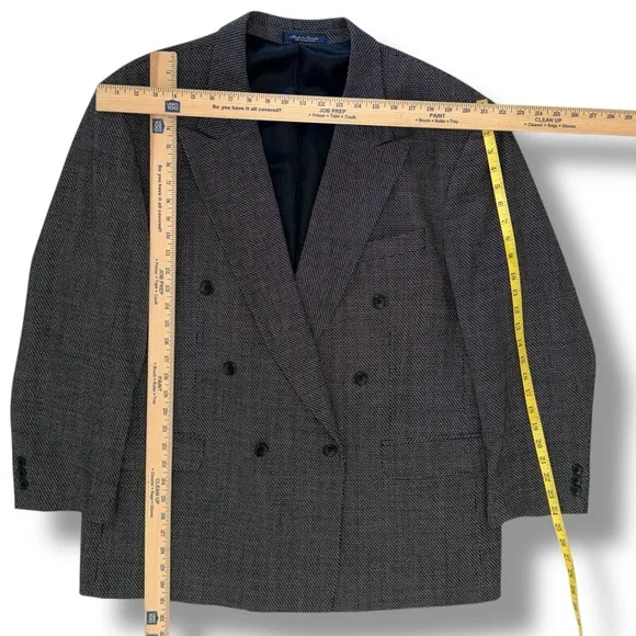 Vintage Cachet Wool Blazer 48R | Double Breasted | Made in Canada | Pure Wool - Picture 7 of 12